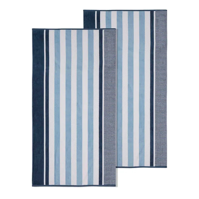 Cotton Oversized Striped 2 Piece Beach Towel