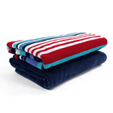 Nautical Stripe Cotton Oversized 2 Piece Beach Towel Set