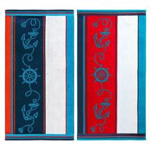 Sailing Egyptian Cotton Oversized 2 Piece Beach Towel Set