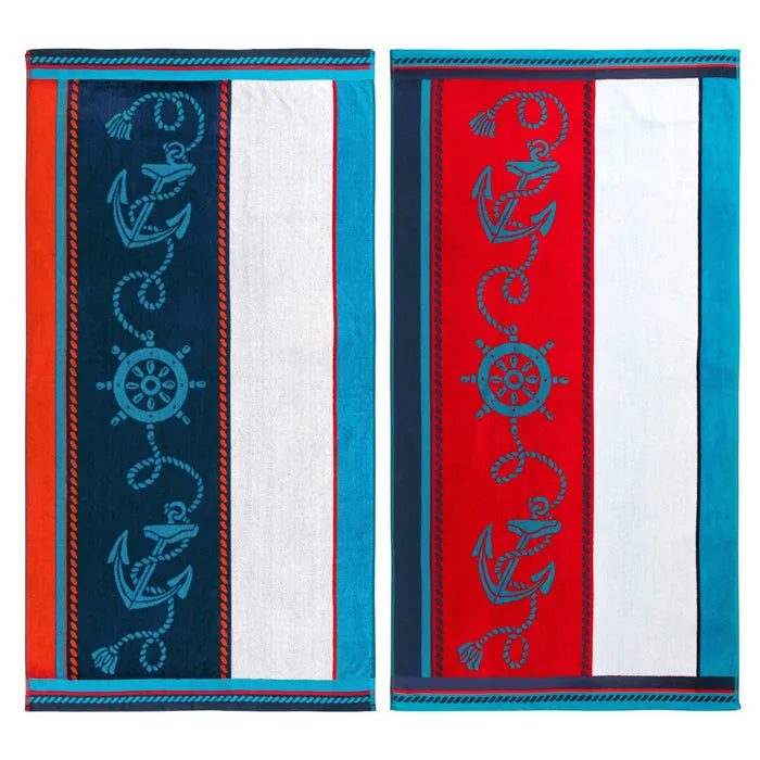 Sailing Egyptian Cotton Oversized 2 Piece Beach Towel Set