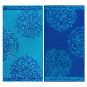 Floral Mandala Egyptian Cotton Oversized 2 Piece Beach Towel Set