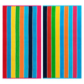 Rainbow Stripes Egyptian Cotton Oversized 2 Piece Beach Towel Set