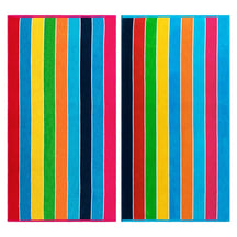 Rainbow Stripes Egyptian Cotton Oversized 2 Piece Beach Towel Set