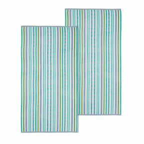 Stripe Cotton Oversized Medium Weight 2 Piece Beach Towel Set