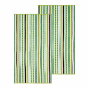 Stripe Cotton Oversized Medium Weight 2 Piece Beach Towel Set