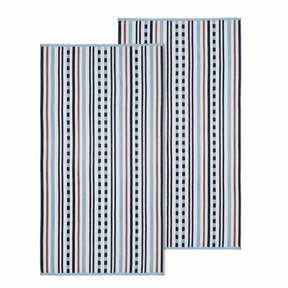 Stripe Cotton Oversized Medium Weight 2 Piece Beach Towel Set