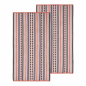 Stripe Cotton Oversized Medium Weight 2 Piece Beach Towel Set