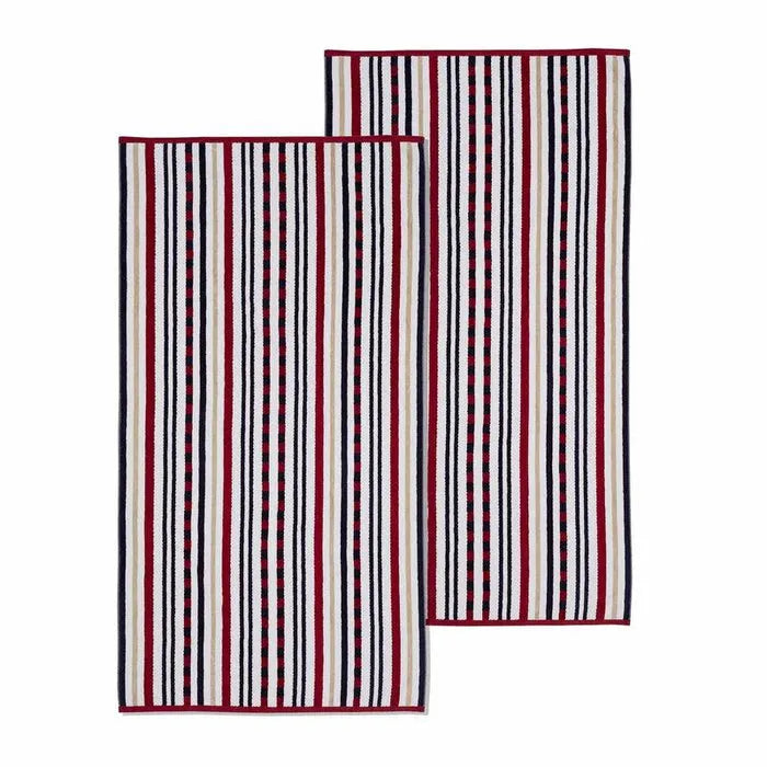 Stripe Cotton Oversized Medium Weight 2 Piece Beach Towel Set