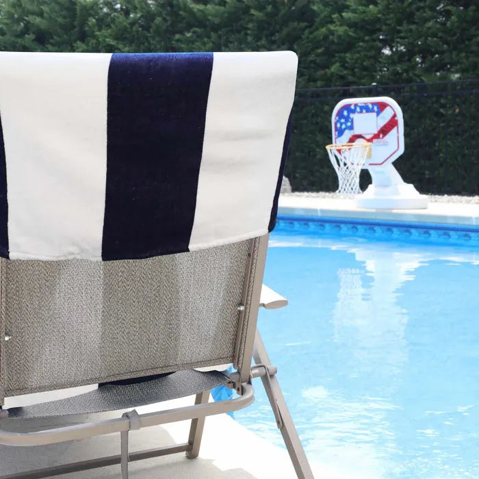 Cotton Standard Size Cabana Stripe Chaise Lounge Chair Cover