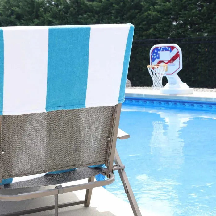 Cotton Standard Size Cabana Stripe Chaise Lounge Chair Cover