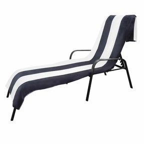 Cotton Standard Size Cabana Stripe Chaise Lounge Chair Cover