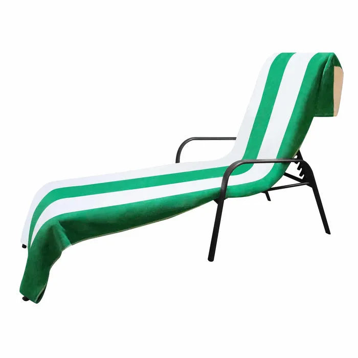 Cotton Standard Size Cabana Stripe Chaise Lounge Chair Cover