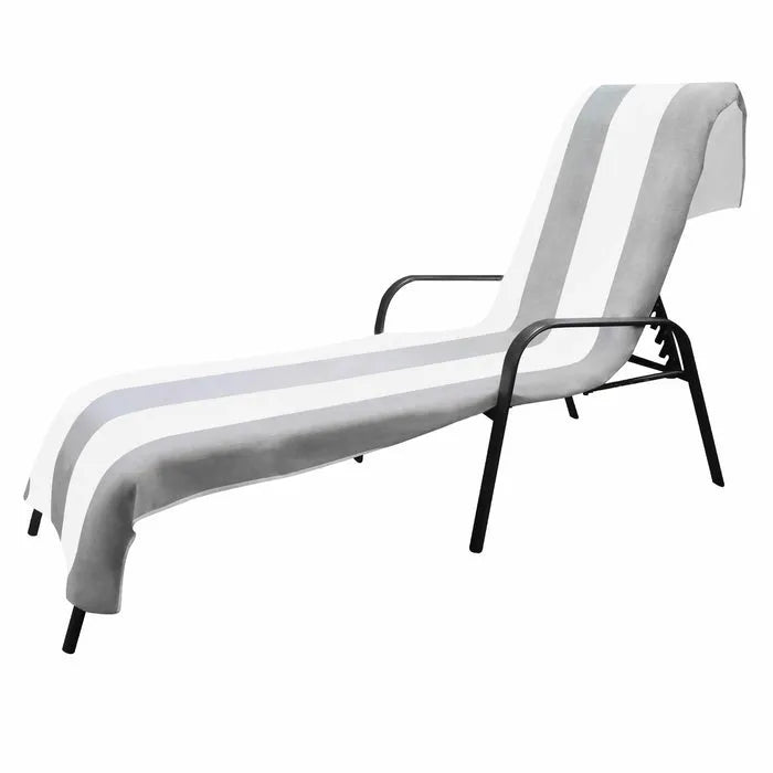 Cotton Standard Size Cabana Stripe Chaise Lounge Chair Cover