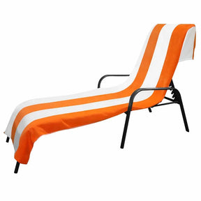 Cotton Standard Size Cabana Stripe Chaise Lounge Chair Cover