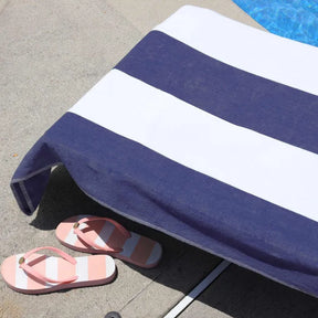 Cotton Standard Size Cabana Stripe Chaise Lounge Chair Cover