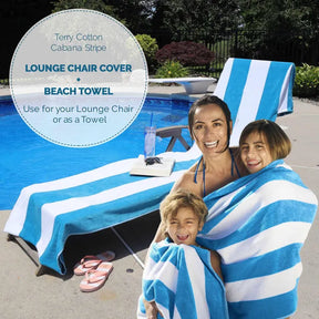 Cotton Standard Size Cabana Stripe Chaise Lounge Chair Cover