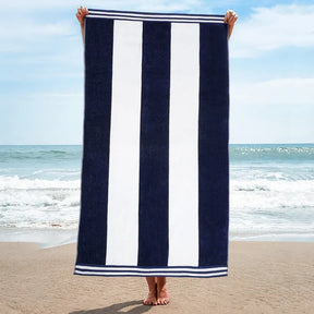 Cabana Stripe Oversized Cotton Beach Towel Set Of 2