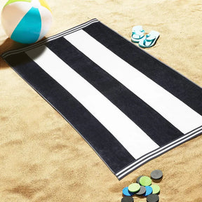 Cabana Stripe Oversized Cotton Beach Towel Set Of 2