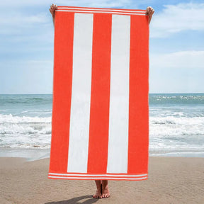 Cabana Stripe Oversized Cotton Beach Towel Set Of 2