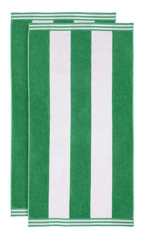 Cabana Stripe Oversized Cotton Beach Towel Set Of 2