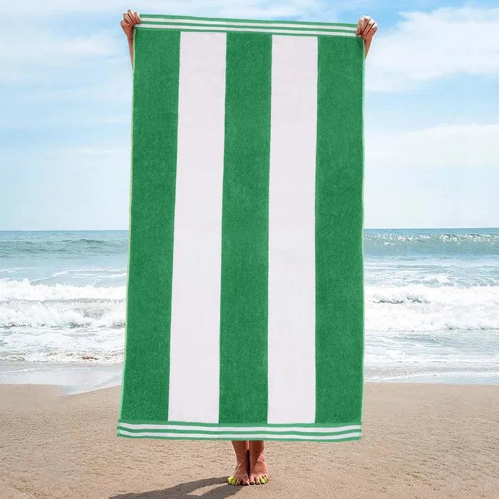 Cabana Stripe Oversized Cotton Beach Towel Set Of 2