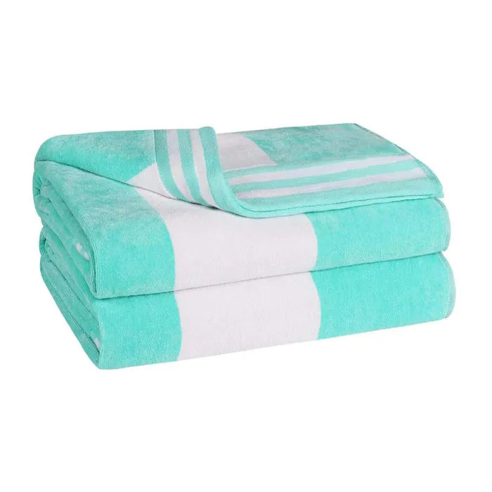 Cabana Stripe Oversized Cotton Beach Towel Set Of 2