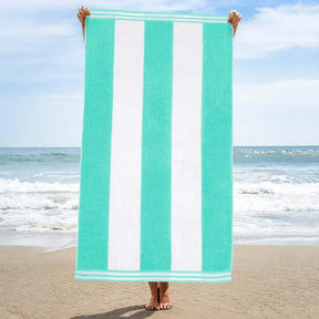 Cabana Stripe Oversized Cotton Beach Towel Set Of 2