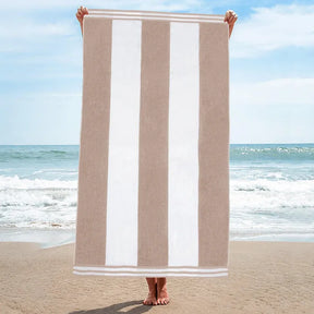 Cabana Stripe Oversized Cotton Beach Towel Set Of 2