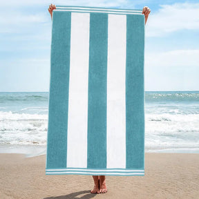 Cabana Stripe Oversized Cotton Beach Towel Set Of 2