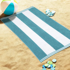 Cabana Stripe Oversized Cotton Beach Towel Set Of 2