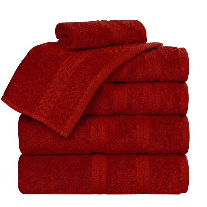 Smart Dry Zero Twist Cotton Medium Weight 6 Piece Assorted Towel Set