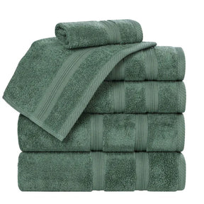 Smart Dry Zero Twist Cotton Medium Weight 6 Piece Assorted Towel Set