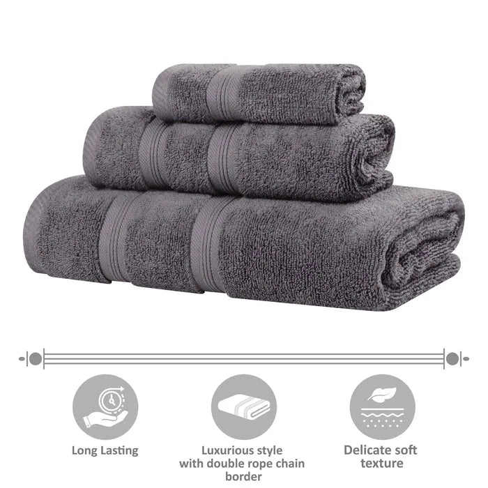 Smart Dry Zero Twist Cotton Medium Weight 6 Piece Assorted Towel Set