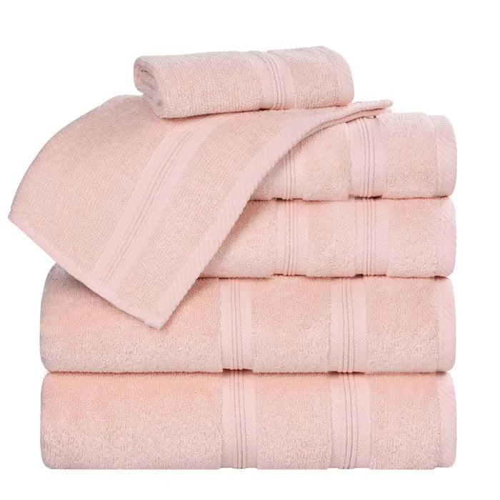 Smart Dry Zero Twist Cotton Medium Weight 6 Piece Assorted Towel Set