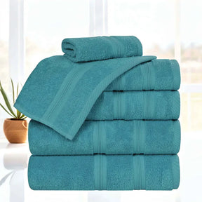 Smart Dry Zero Twist Cotton Medium Weight 6 Piece Assorted Towel Set