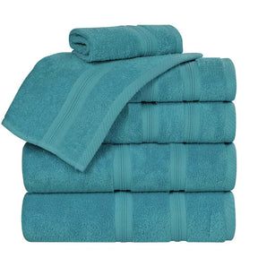 Smart Dry Zero Twist Cotton Medium Weight 6 Piece Assorted Towel Set