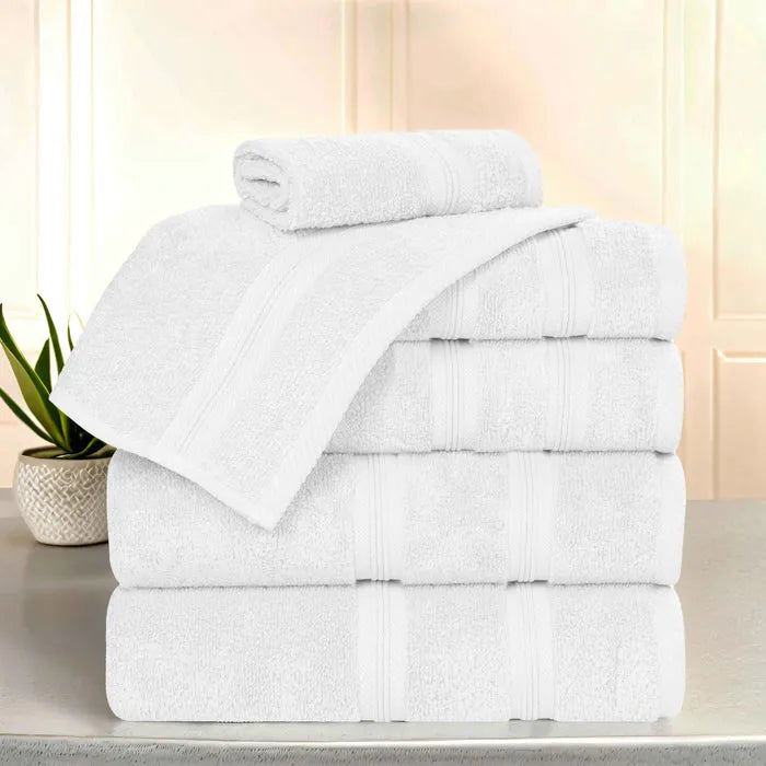 Smart Dry Zero Twist Cotton Medium Weight 6 Piece Assorted Towel Set