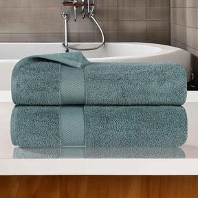 Zero Twist Smart Dry Combed Cotton 2 Piece Bath Towel Set