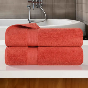 Zero Twist Smart Dry Combed Cotton 2 Piece Bath Towel Set