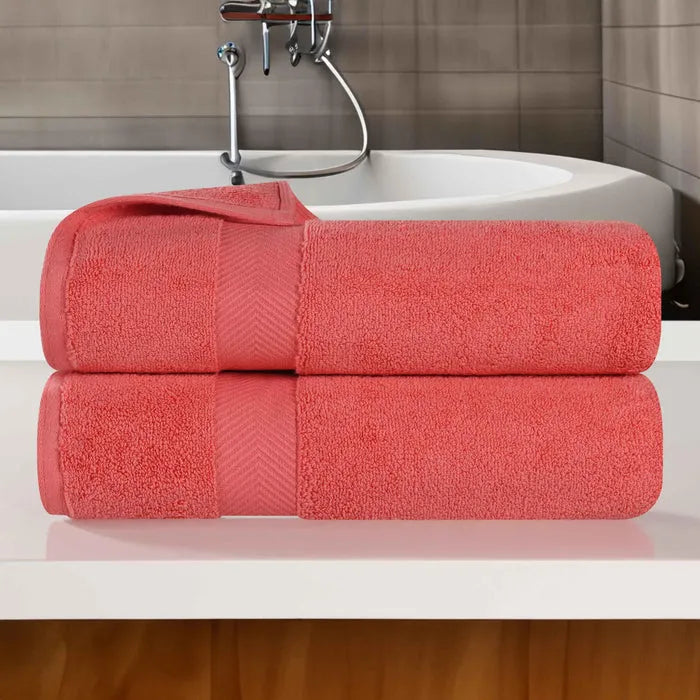 Zero Twist Smart Dry Combed Cotton 2 Piece Bath Towel Set