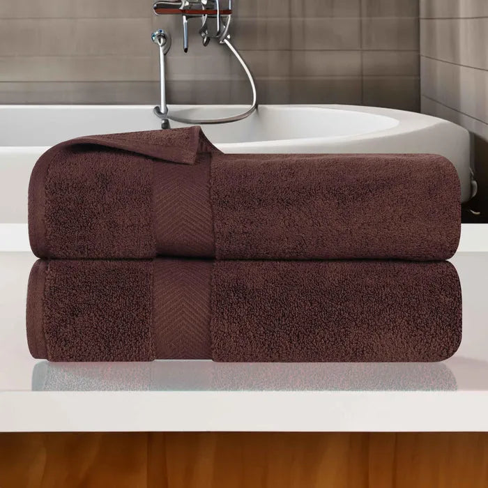 Zero Twist Smart Dry Combed Cotton 2 Piece Bath Towel Set