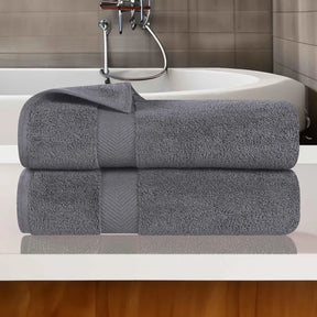 Zero Twist Smart Dry Combed Cotton 2 Piece Bath Towel Set