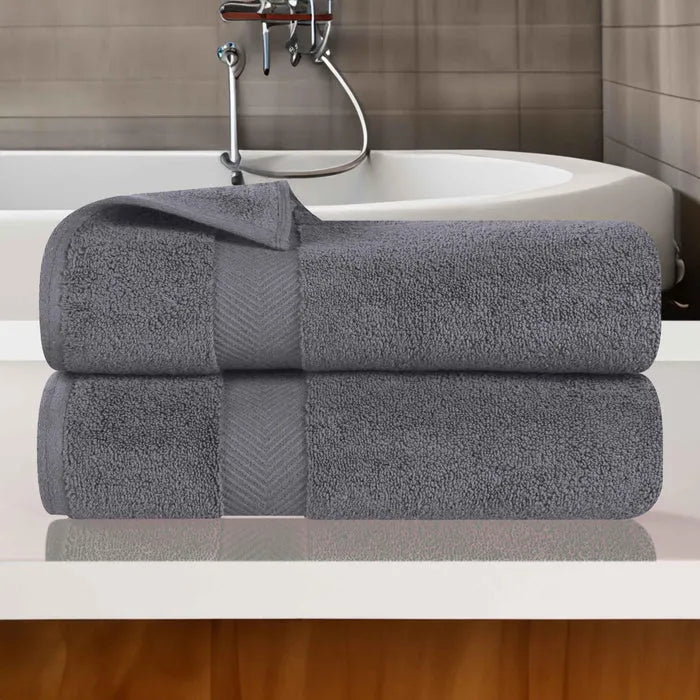 Zero Twist Smart Dry Combed Cotton 2 Piece Bath Towel Set