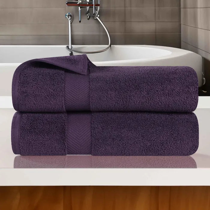 Zero Twist Smart Dry Combed Cotton 2 Piece Bath Towel Set