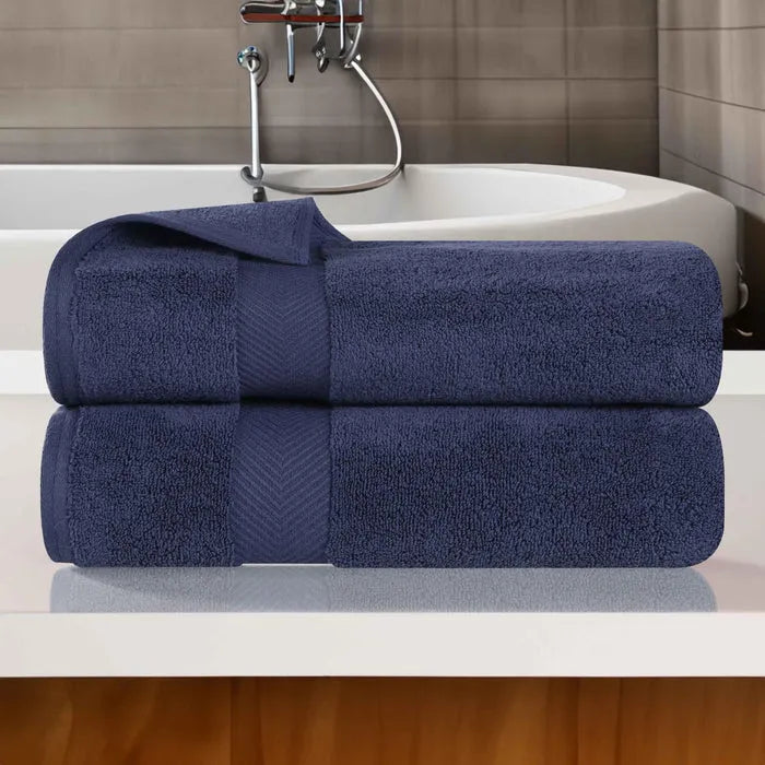 Zero Twist Smart Dry Combed Cotton 2 Piece Bath Towel Set