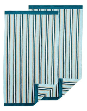 Cotton Striped Medium Weight 2 Piece Bath Towel Set