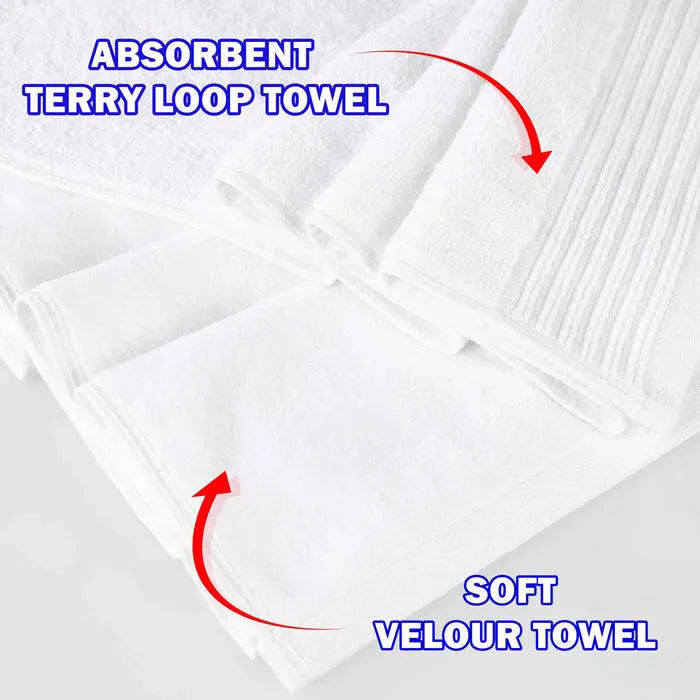 Marble Effect Cotton Absorbent Textured Ultra-Plush 10 Piece Towel Set