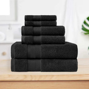 Turkish Cotton Highly Absorbent Solid 6 Piece Towel Set