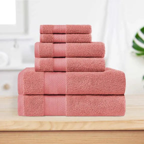 Turkish Cotton Highly Absorbent Solid 6 Piece Towel Set