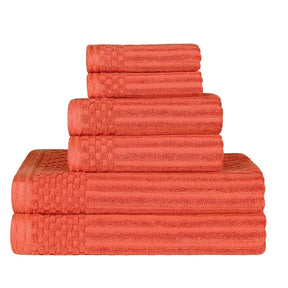 Soho Cotton Ribbed Textured Ultra Absorbent 6 Piece Towel Set